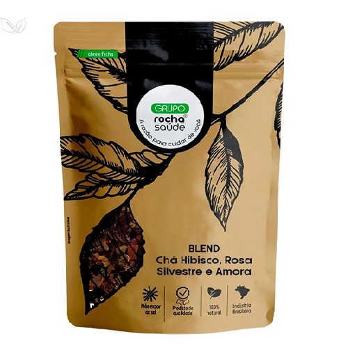Chá Hibisco Rosa Silvestre & Amora Natural Grupo Rocha 30g
